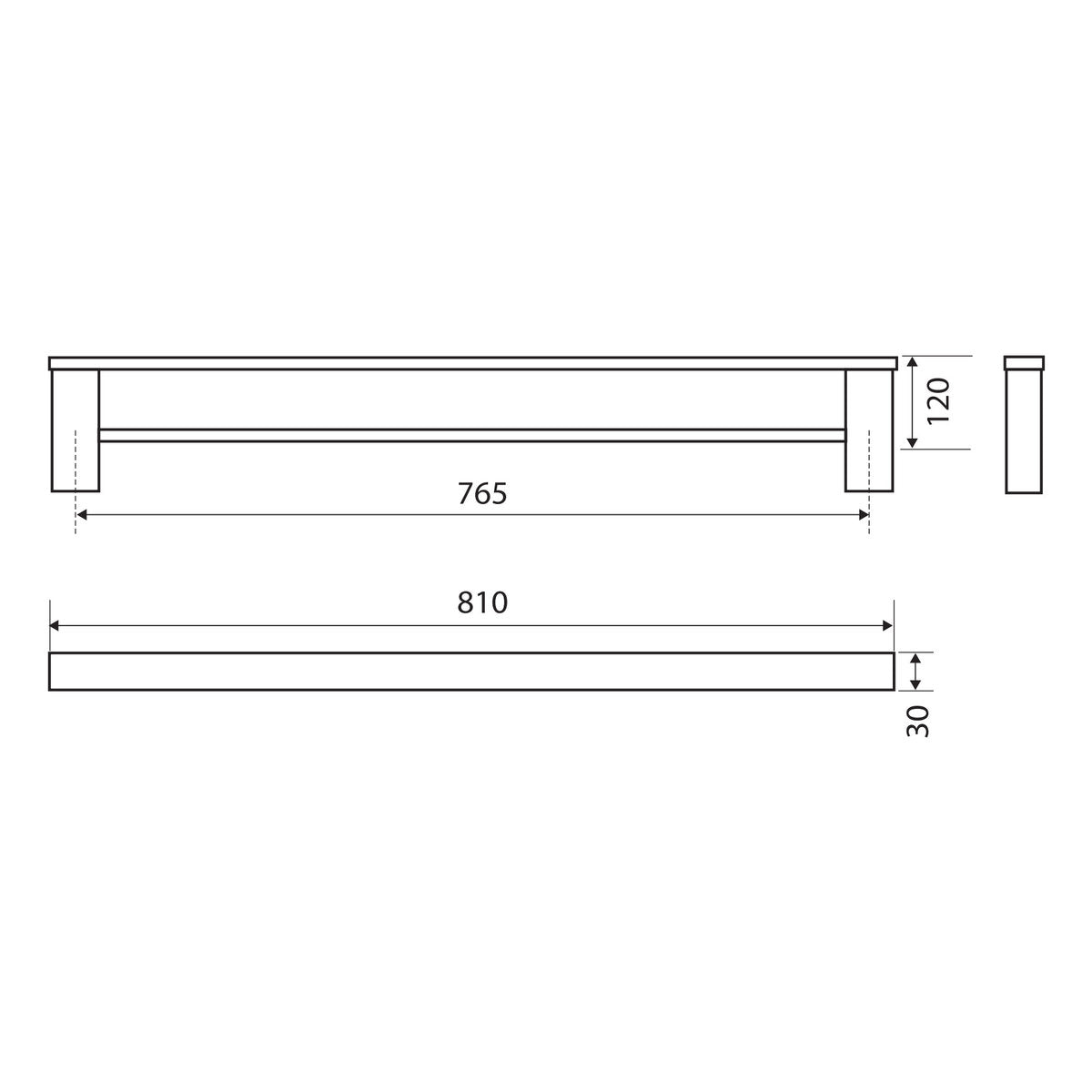 Fienza Koko Double Towel Rail, 810 mm