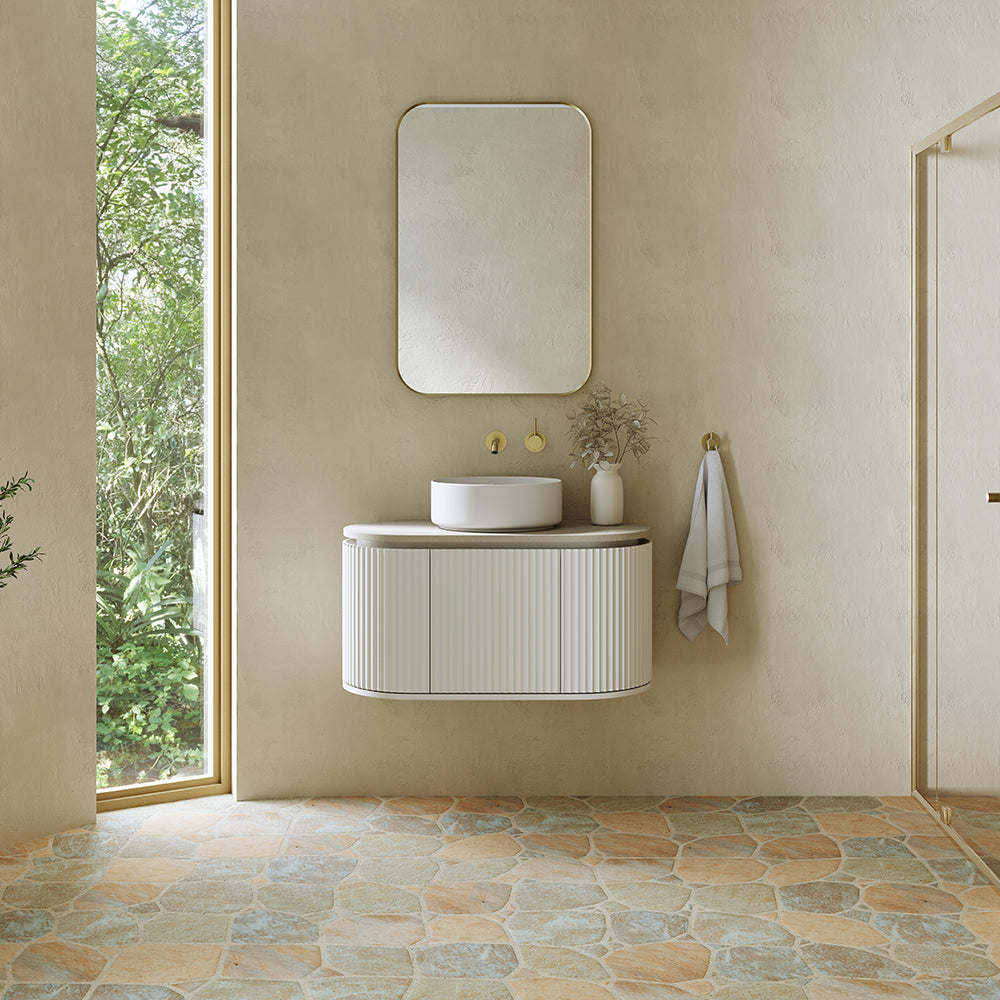 Fienza Empire Pill Satin White 900 Wall Hung Cabinet