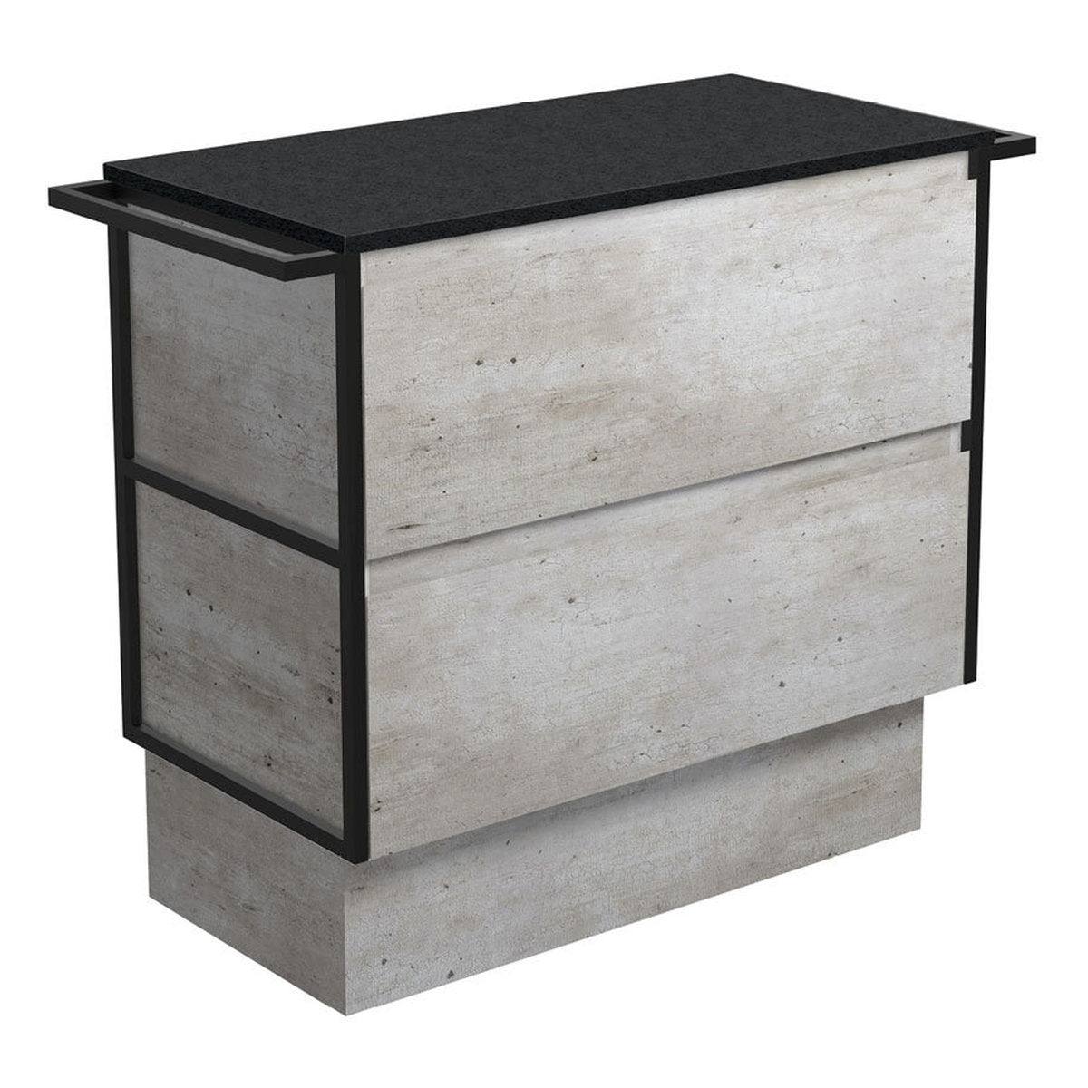 Fienza Amato Industrial 900 Cabinet On Kickboard, Matte Black Towel Rails