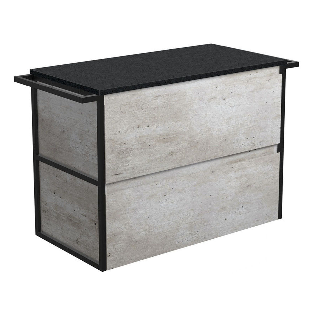 Fienza Amato Industrial 900 Wall-Hung Cabinet, Matte Black Towel Rails
