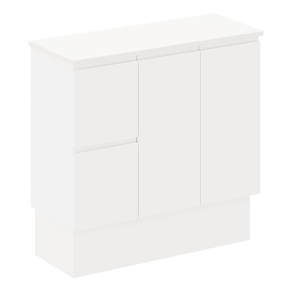 Fienza Siska 900mm Ensuite Depth Cabinet On Kick, Left Drawers