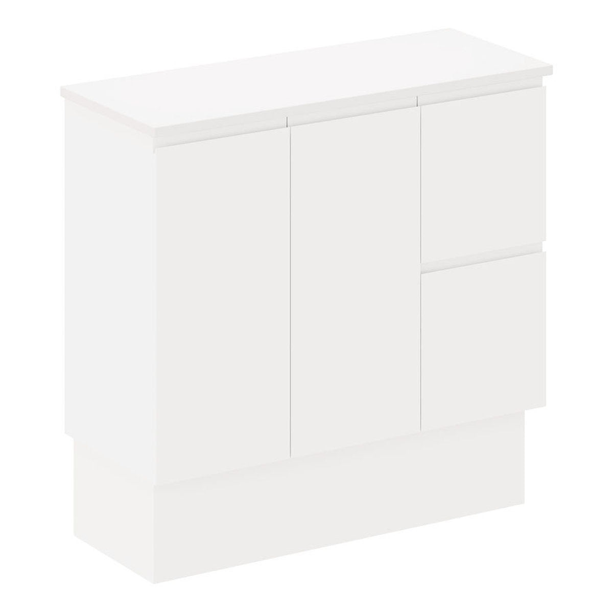 Fienza Siska 900mm Ensuite Depth Cabinet On Kick, Right Drawers