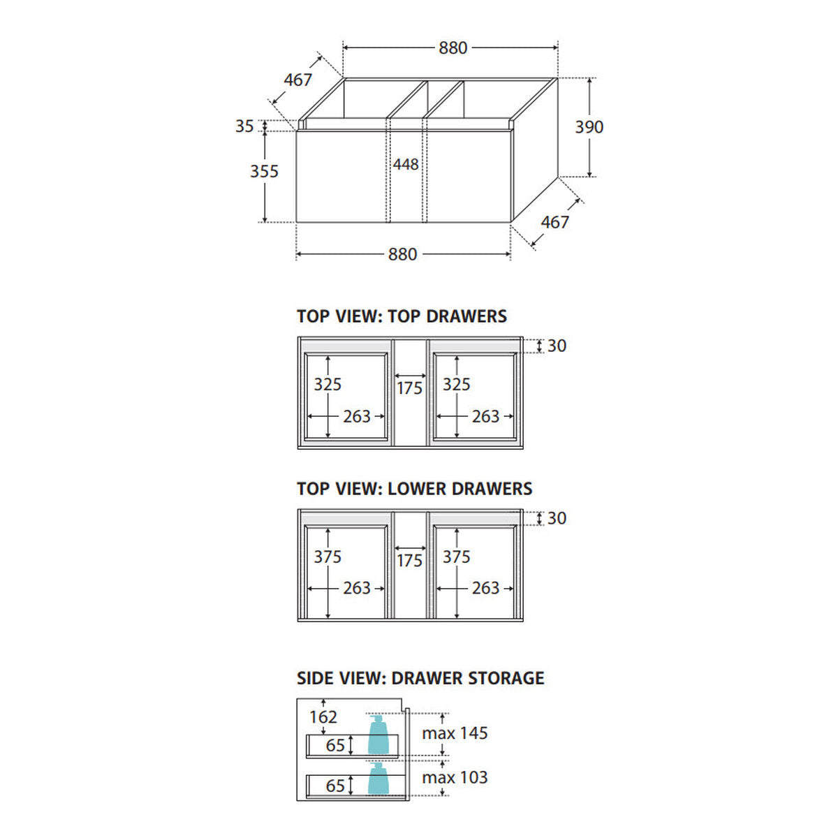 Fienza Manu 900 Wall-Hung Cabinet
