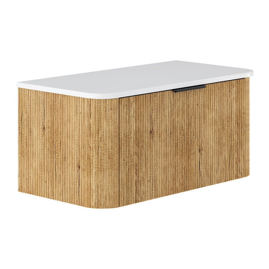 Fienza Minka Curved Scandi Oak 900 Wall Hung Cabinet