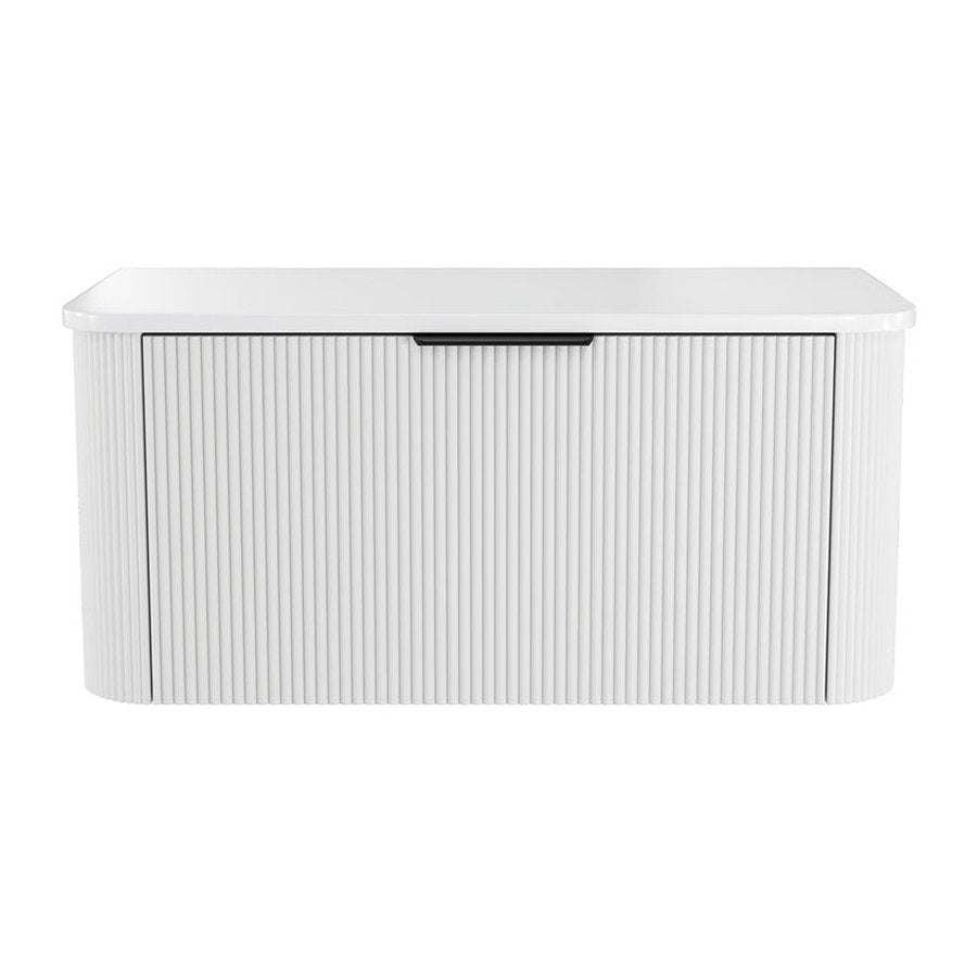 Fienza Minka Curved Satin White 900 Wall Hung Cabinet