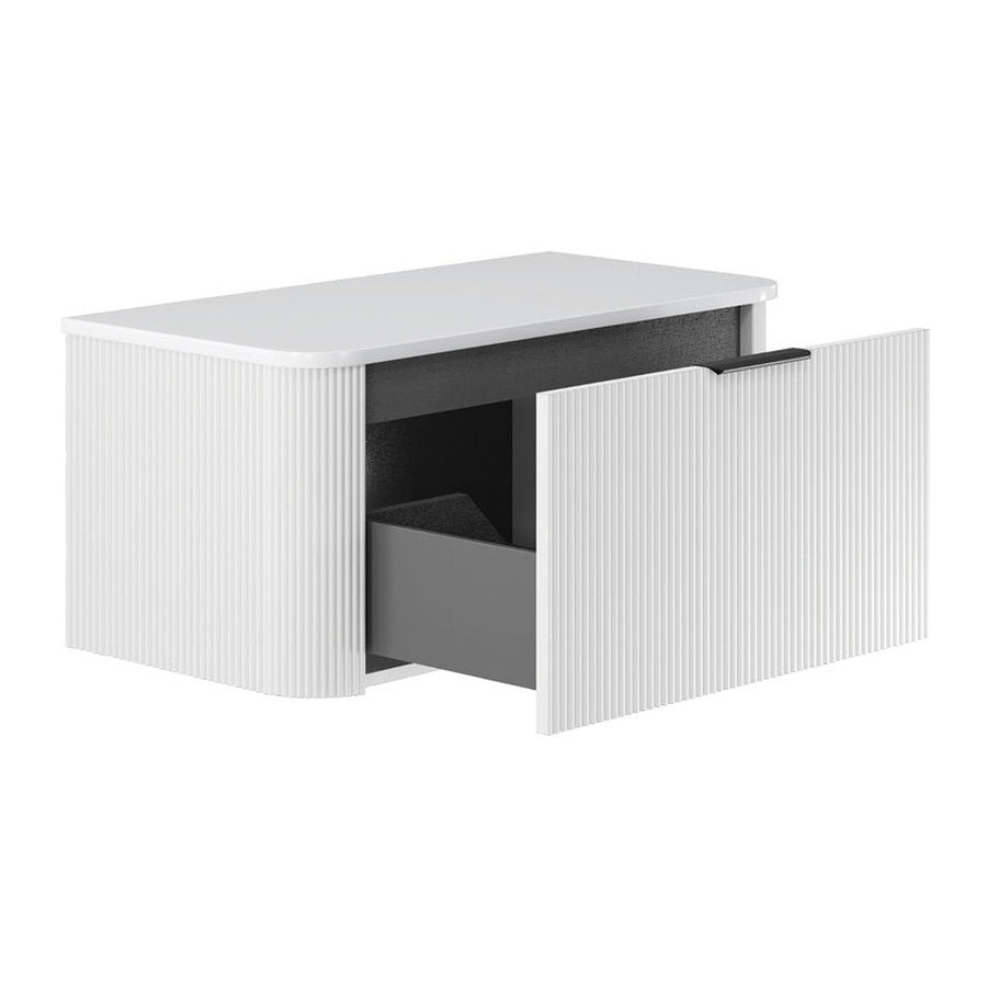 Fienza Minka Curved Satin White 900 Wall Hung Cabinet
