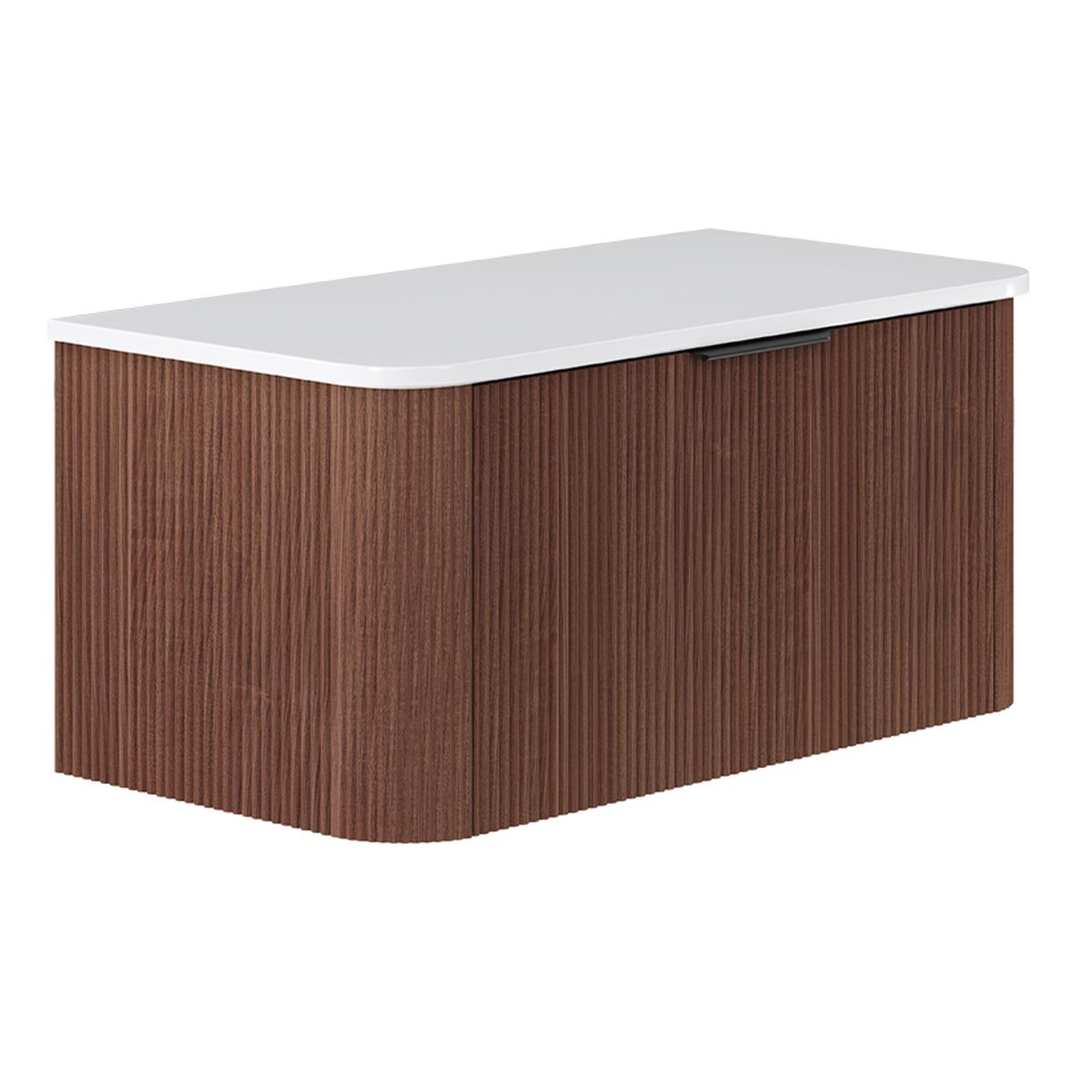 Fienza Minka Curved Walnut 900 Wall Hung Cabinet