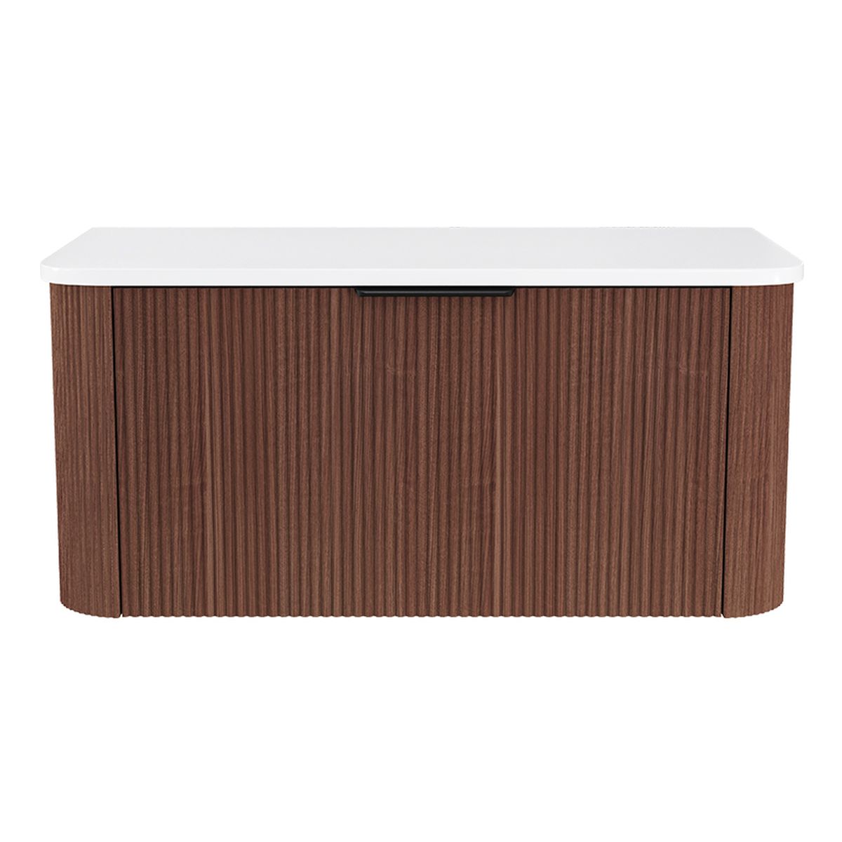 Fienza Minka Curved Walnut 900 Wall Hung Cabinet