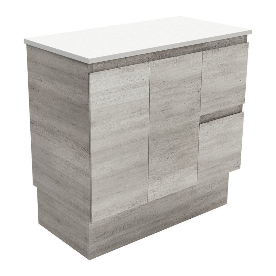 Fienza Edge Industrial 900 Cabinet On Kickboard, Right Hand Drawers