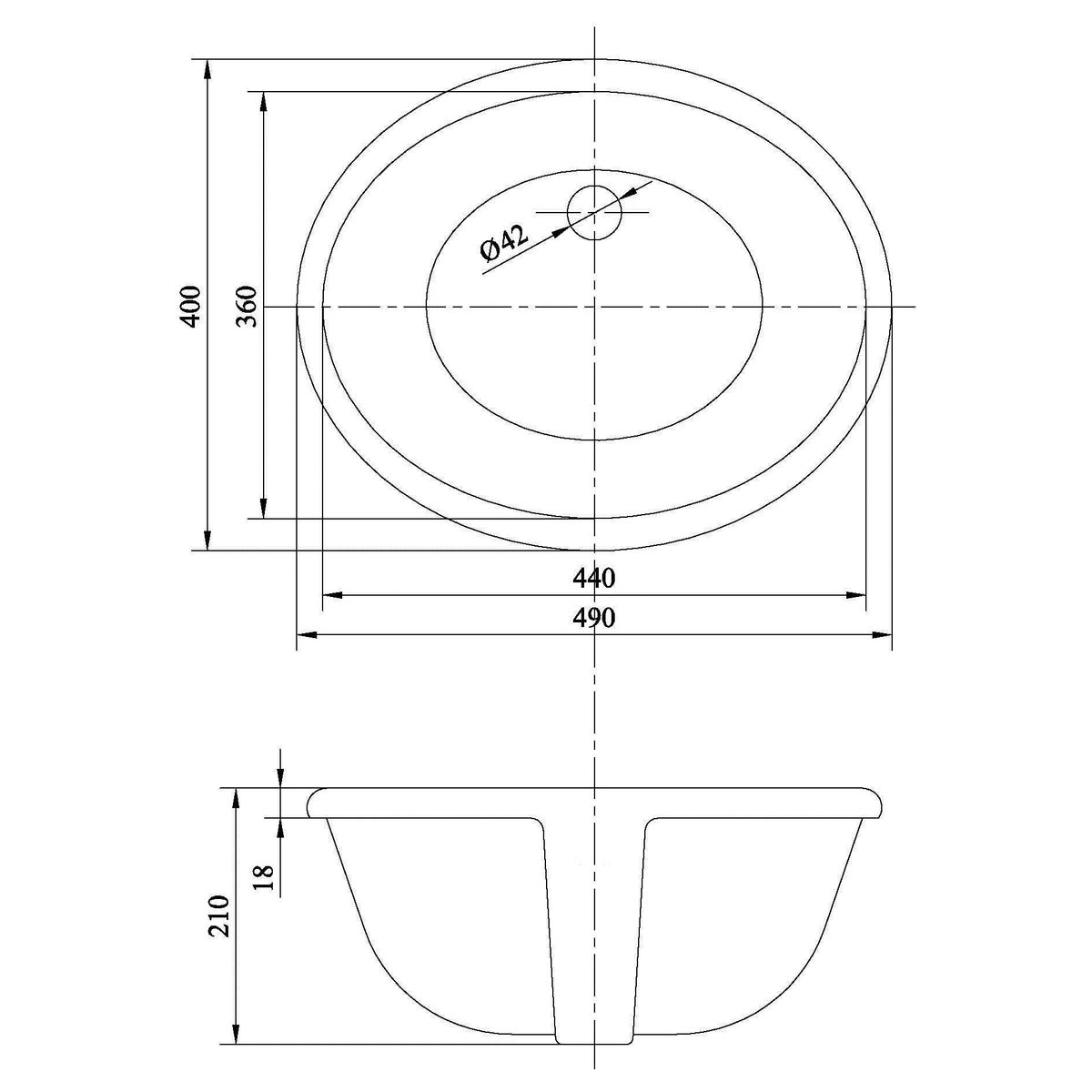 Narva 48X39 Under Counter Basin