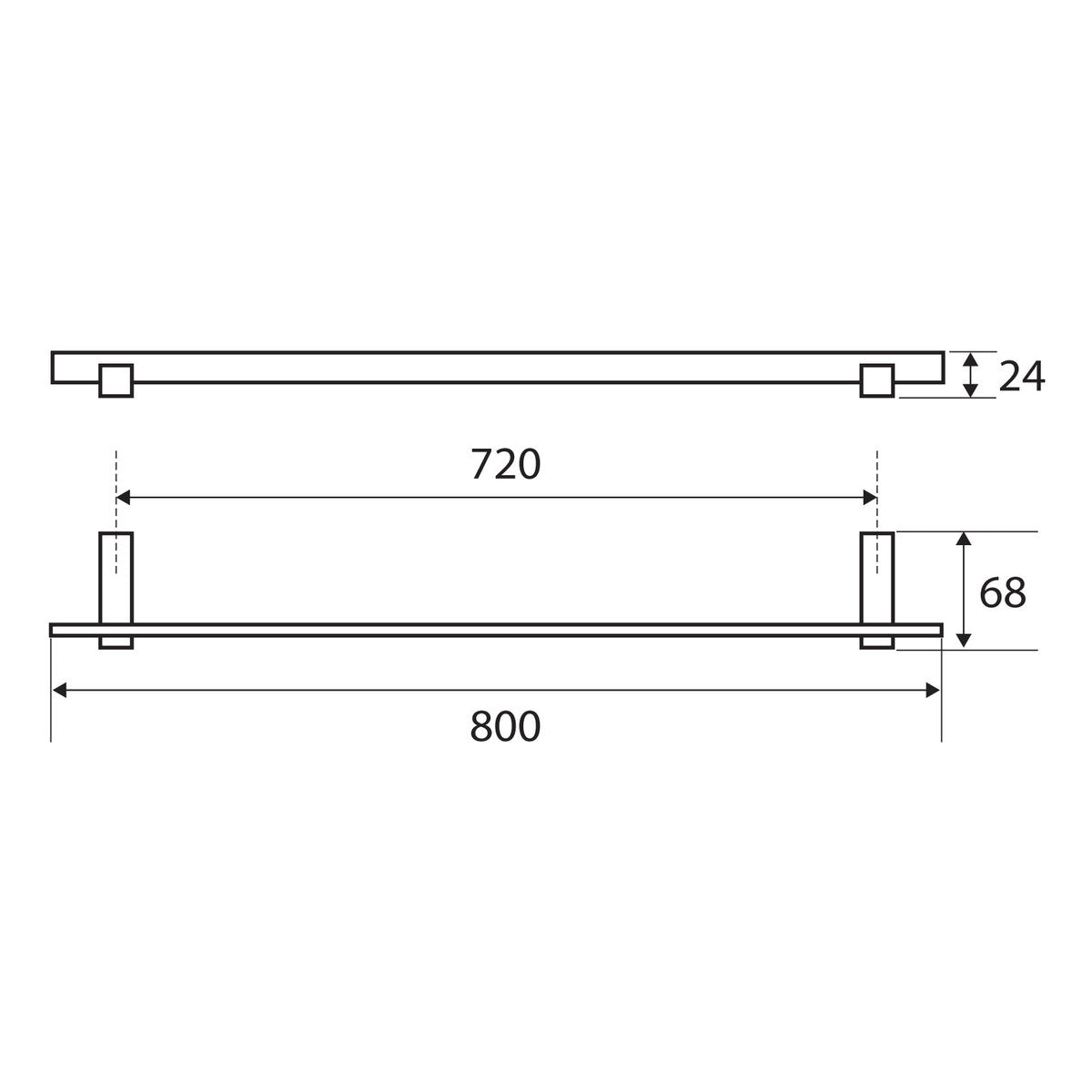 Fienza Jet Towel Rail, Single 800
