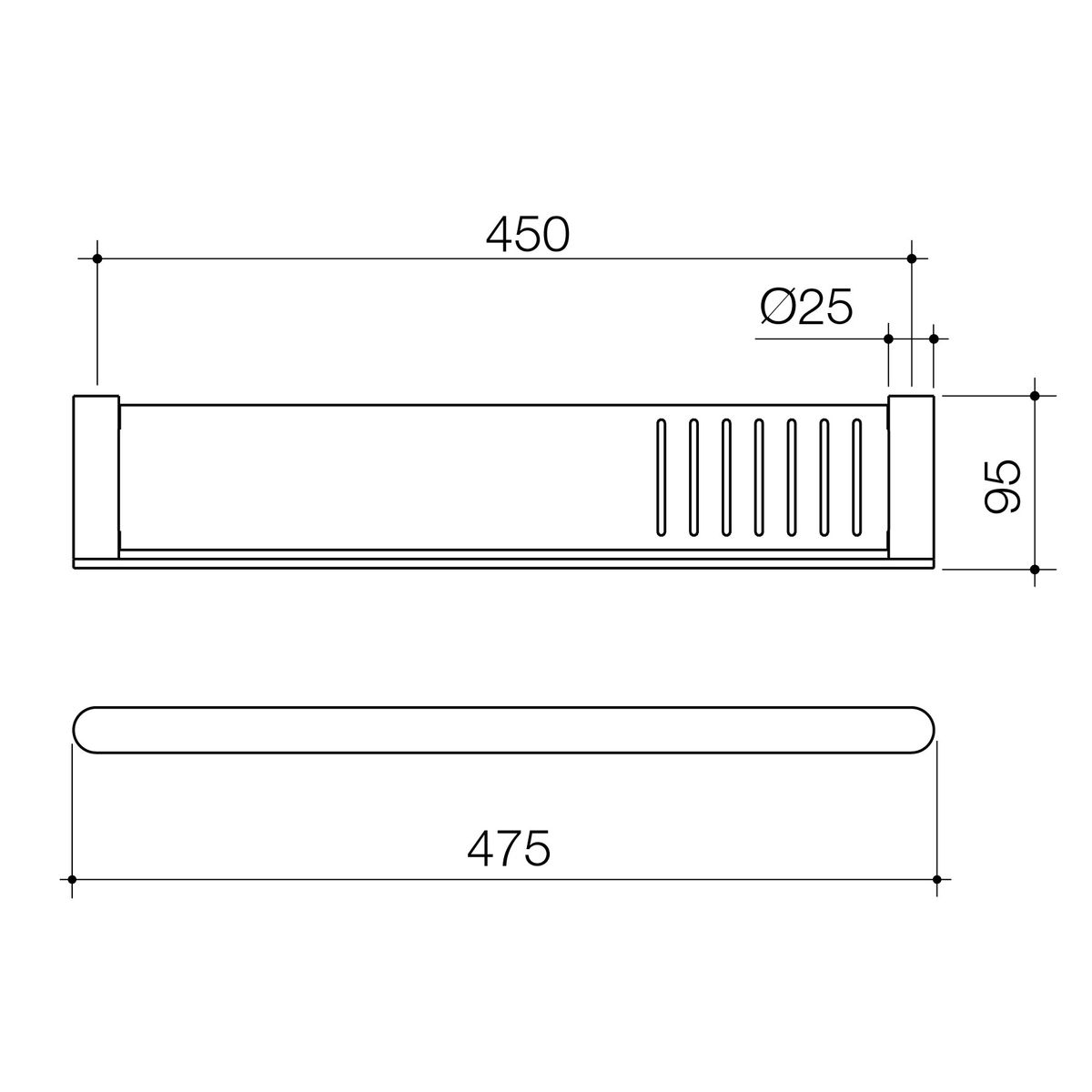 Urbane II Bathroom Shelf - Matte Black