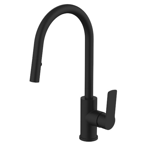 Millennium Cioso Pullout Spray Sink Mixer with Akemi Handle, Matte Black