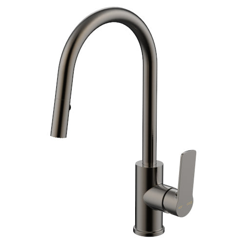 Millennium Cioso Pullout Spray Sink Mixer with Akemi Handle, Gun Metal