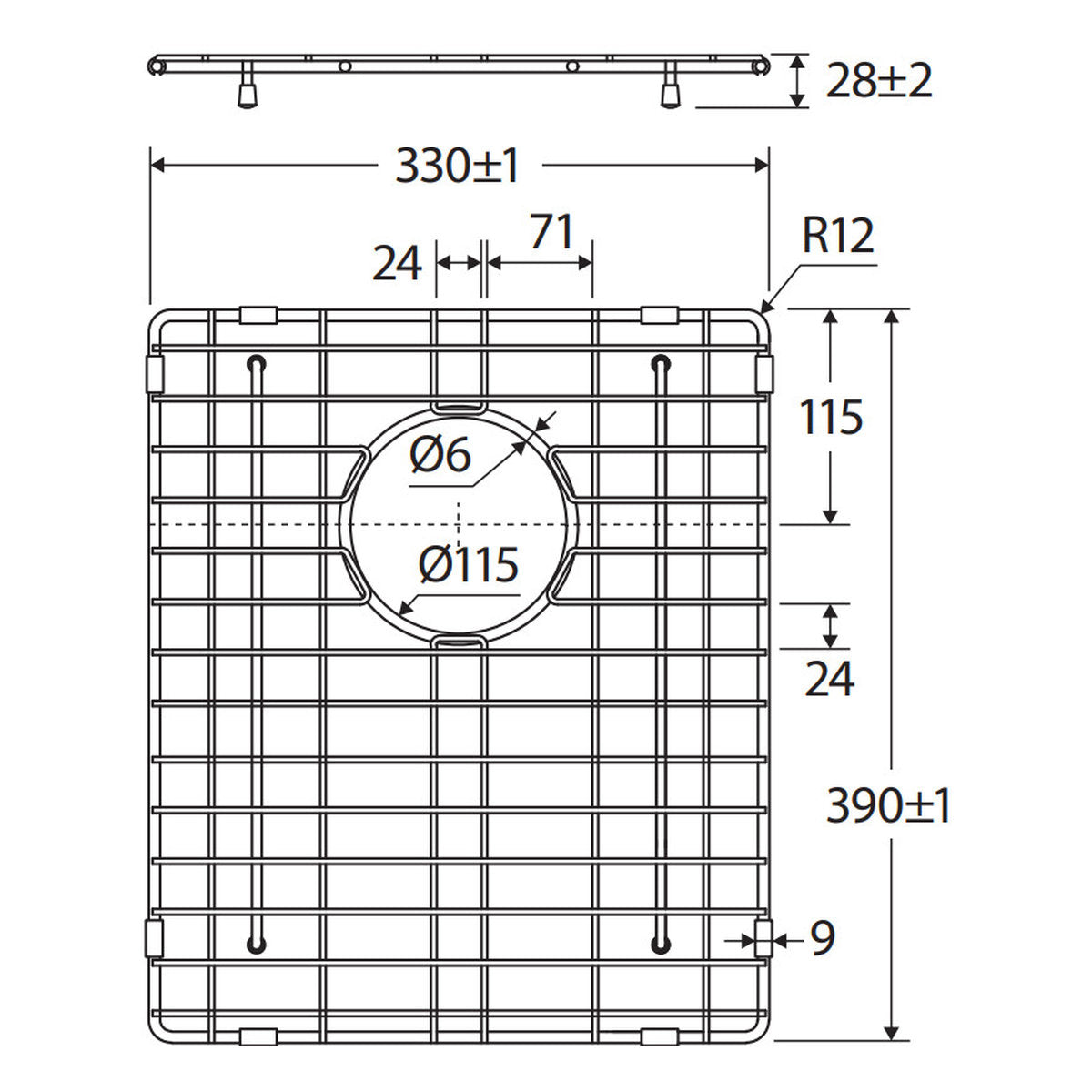 Fienza Hana 27L Sink Protector, PVD Carbon Metal