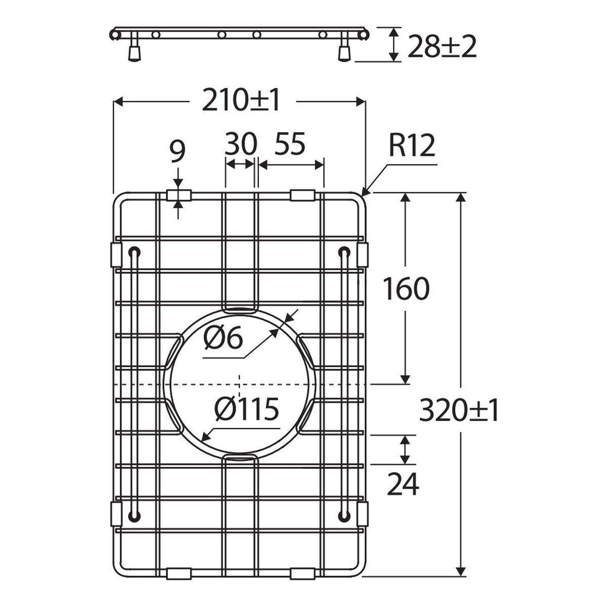 Fienza Hana 10L Sink Protector, PVD Carbon Metal