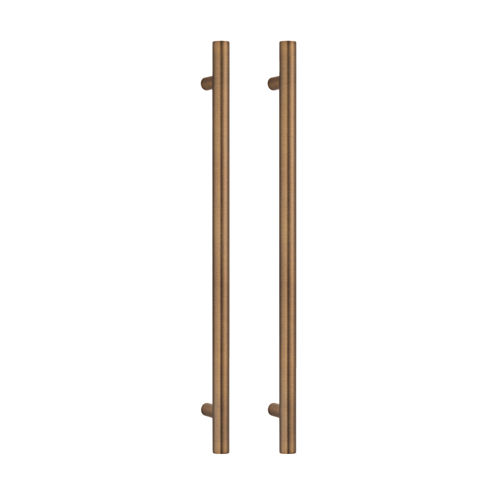 Radiant Vertical Single Heated Towel Bar 40mm X 950mm Antique Brass