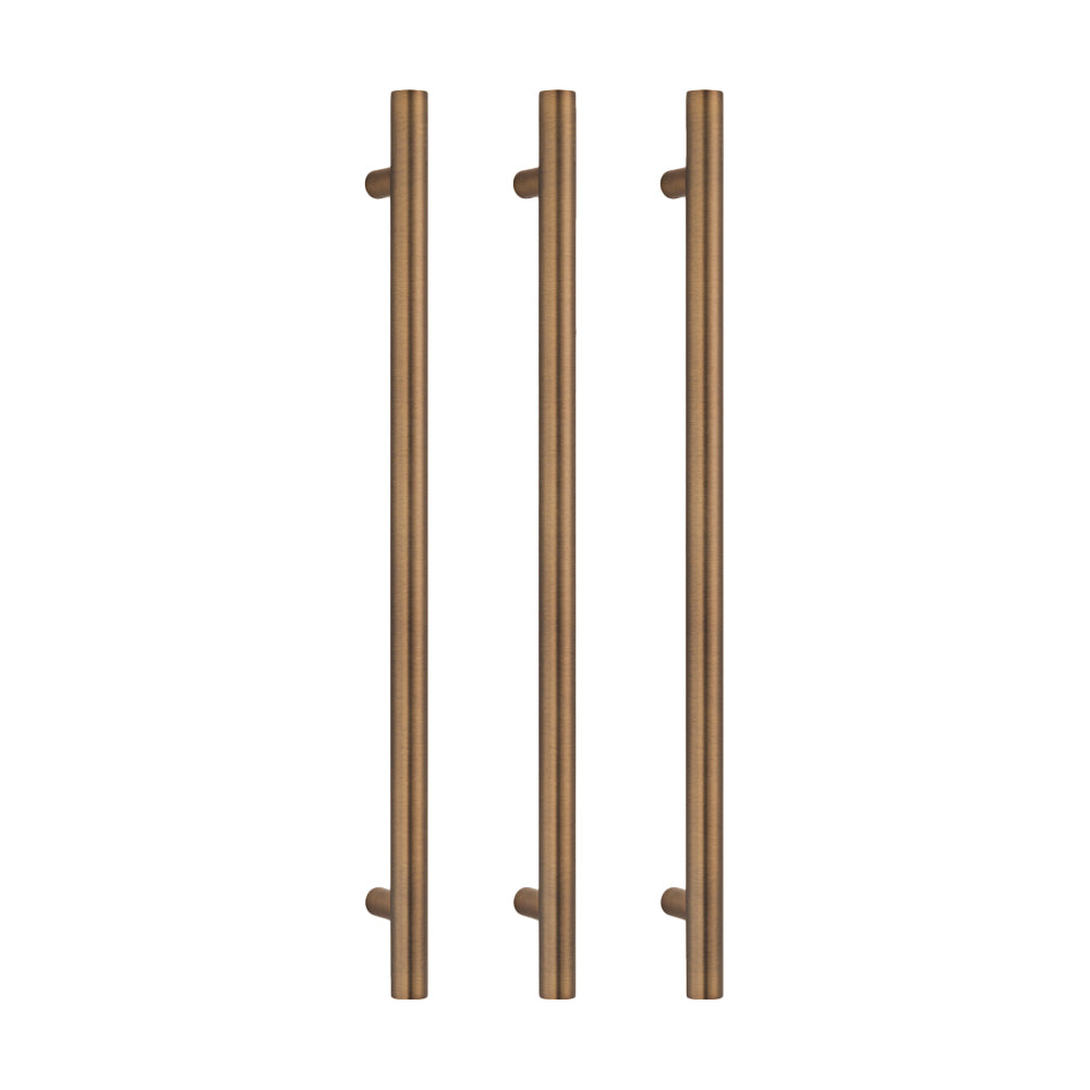 Radiant Vertical Single Heated Towel Bar 40mm X 950mm Antique Brass