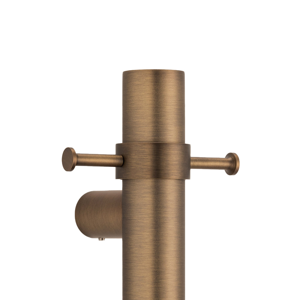 Radiant Vertical Towel Rail Hook For Vertical Heated Bar Antique Brass