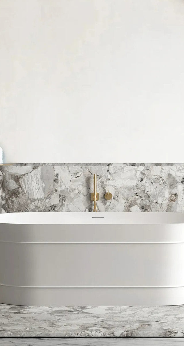 Attica Bondi 1500 Matte White Bath with Overflow