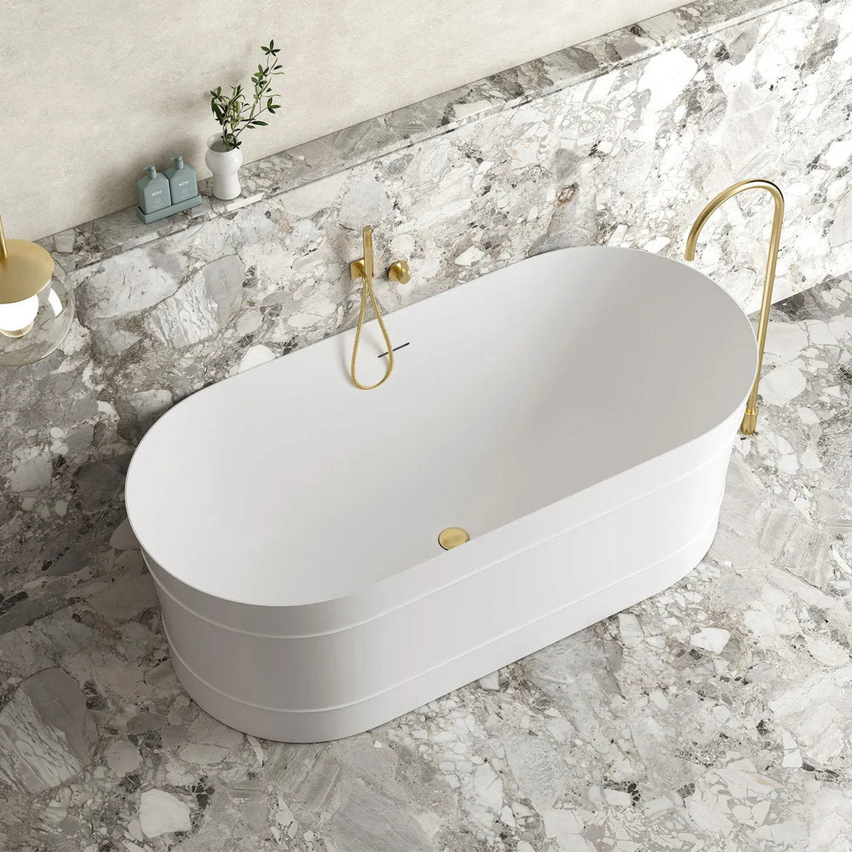 Attica Bondi 1500 Matte White Bath with Overflow