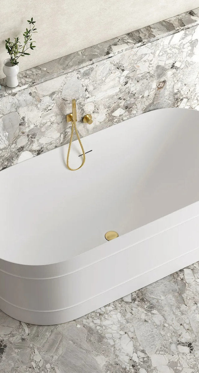 Attica Bondi 1500 Matte White Bath with Overflow