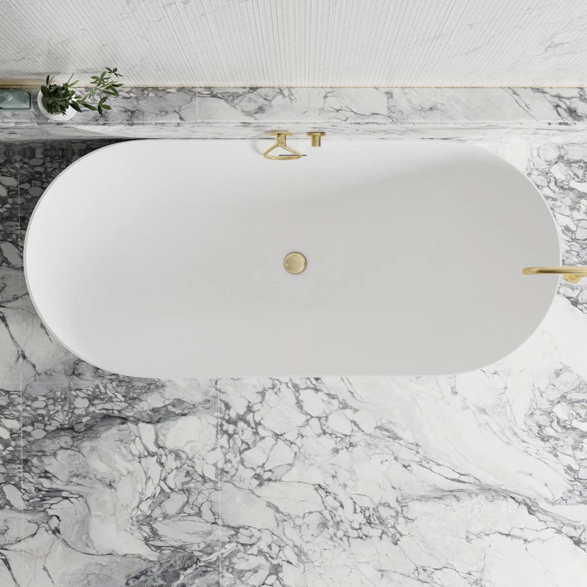 Attica Bondi 1700 Matte White Bath with Overflow