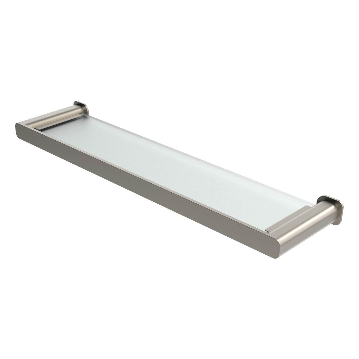 Otti Oskar Brushed Nickel Metal & Glass Shelf