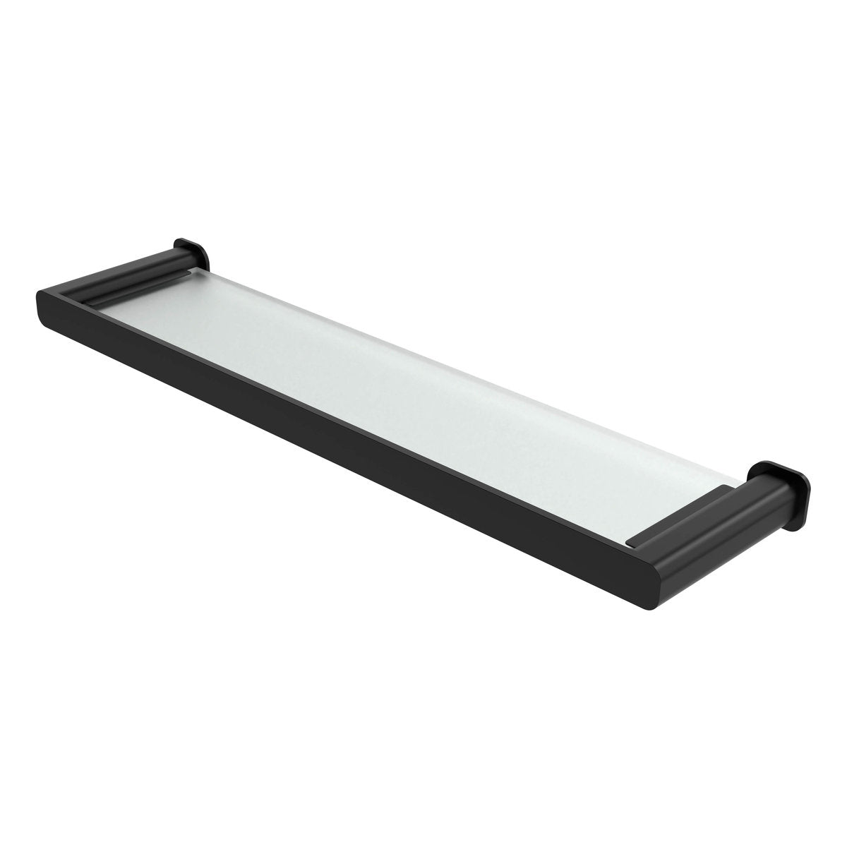 Otti Oskar Matte Black Metal & Glass Shelf