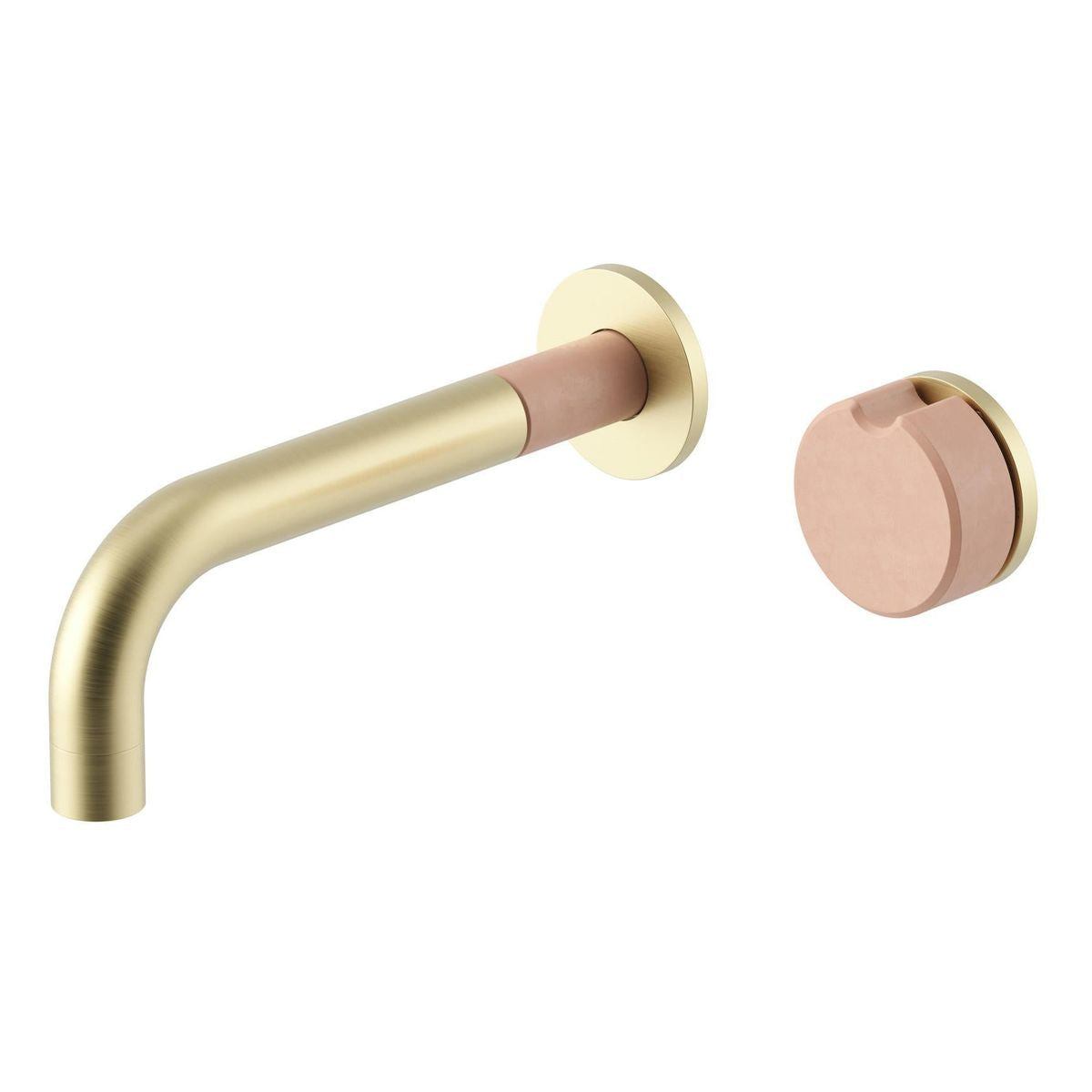 Meir X Nood Co. Alchemy Series, Progressive Wall Mixer Set, Tiger Bronze/Blush Pink