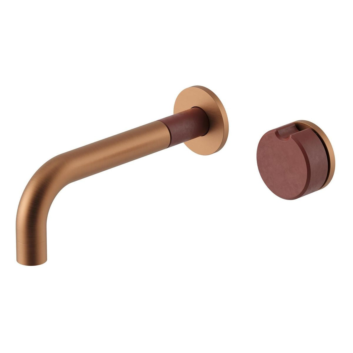 Meir X Nood Co. Alchemy Series, Progressive Wall Mixer Set, Lustre Bronze/Clay