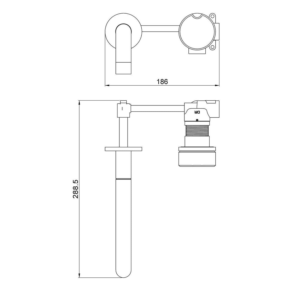 Meir X Nood Co. Alchemy Series, Progressive Wall Mixer Set, Brushed Nickel/Slate