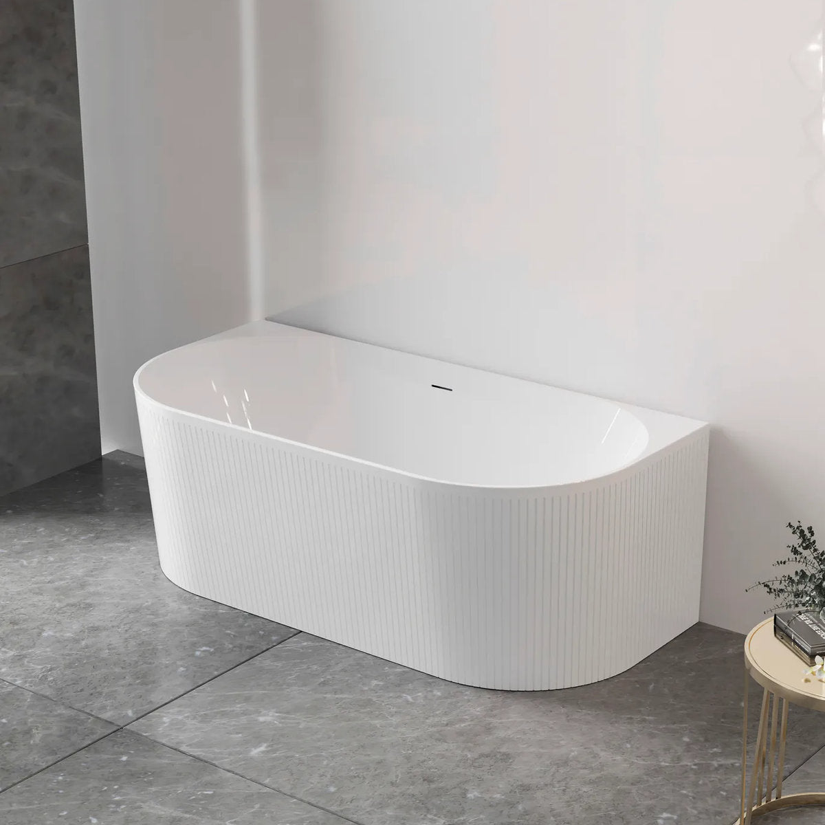 Noosa Back To Wall Bath 1500 Gloss White