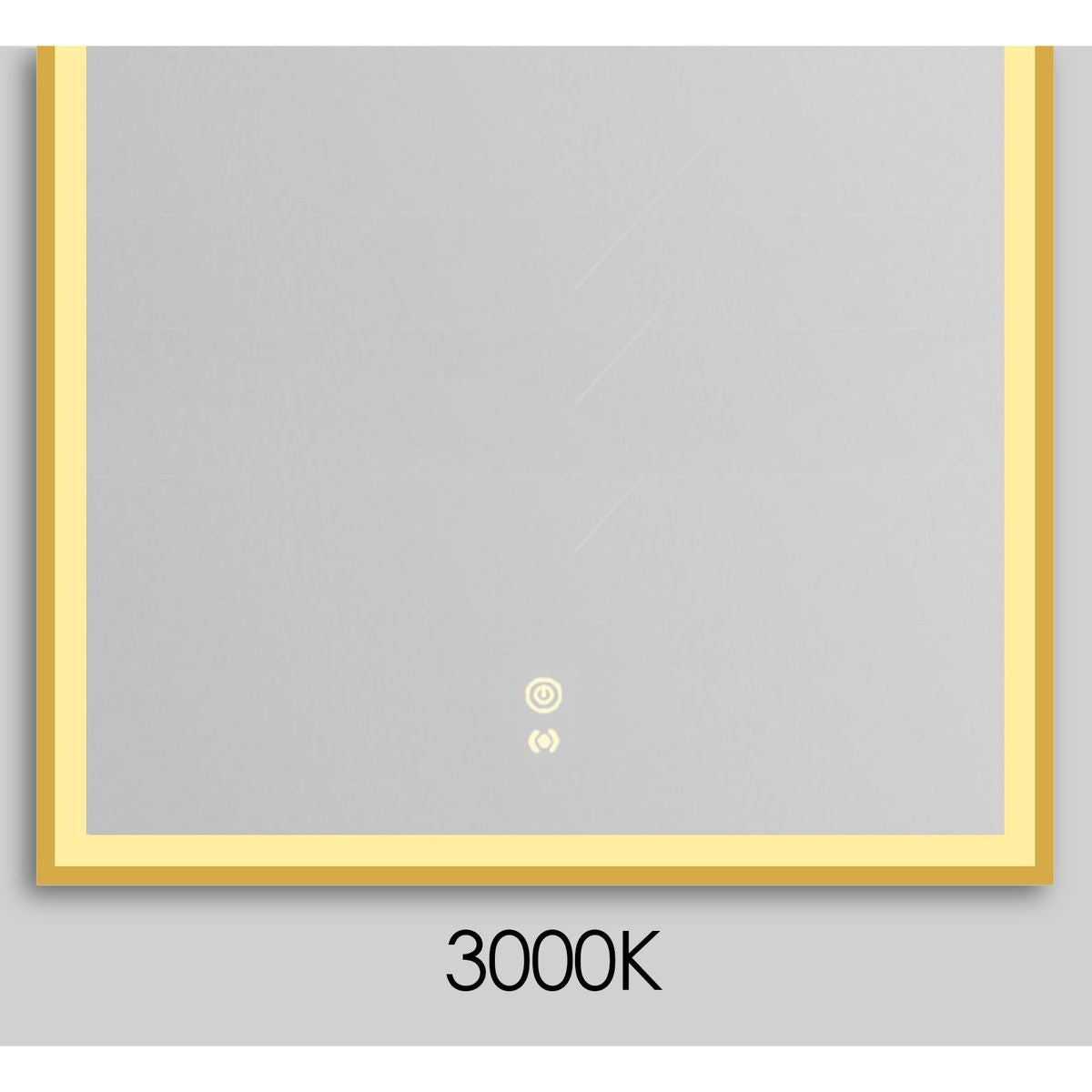 LED Archie 900X600 White Metal Frame Mirror