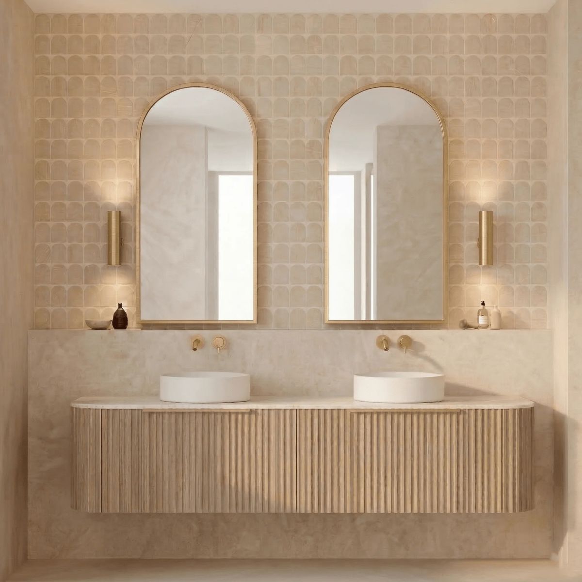 Archied Framed Shaving Cabinet, 450x900mm, Left Hinge, Brushed Gold