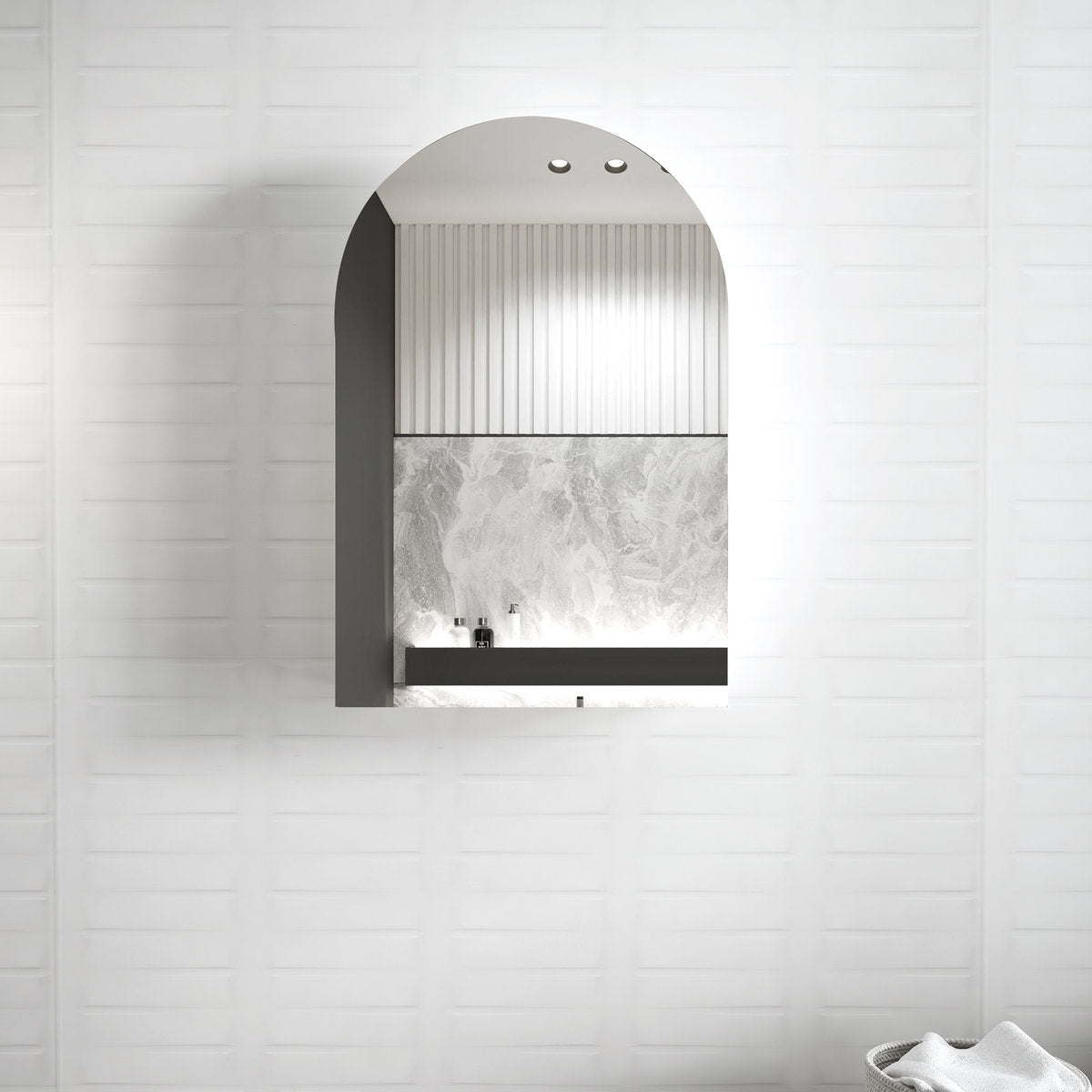 Otti Archie 900mm Black Oak Shaving Cabinet