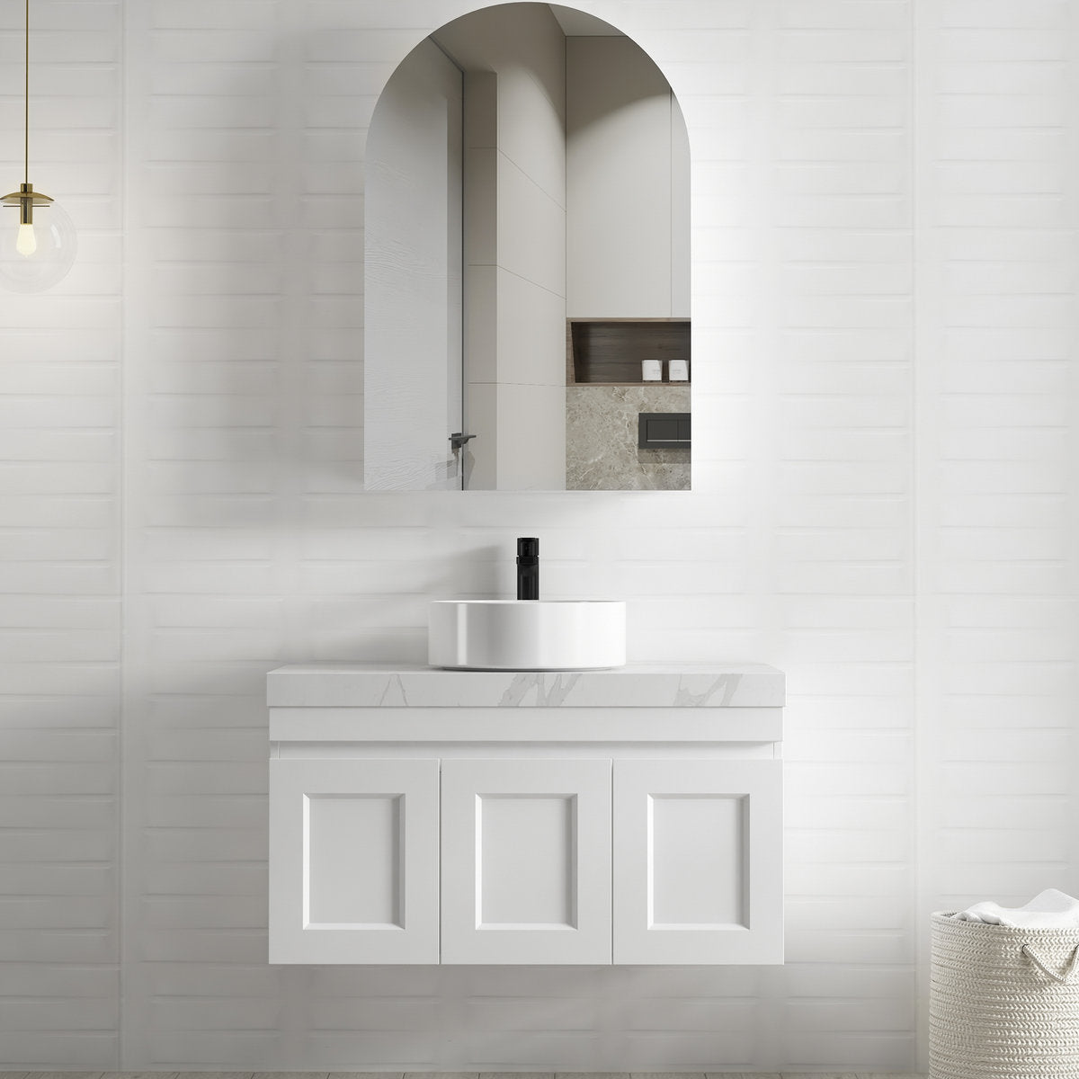 Otti Archie 900mm White Shaving Cabinet