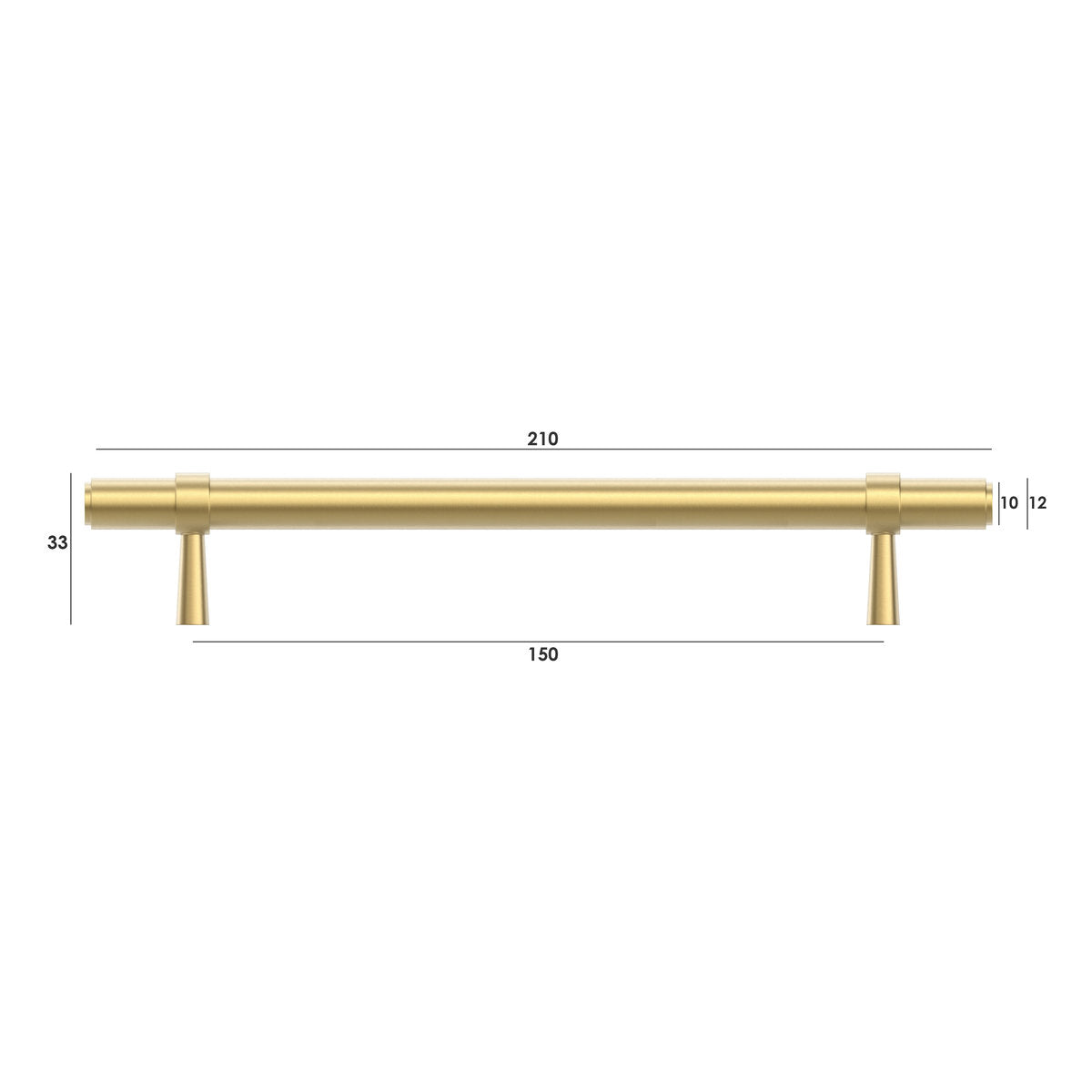 Otti Astor - 160/210mm Brushed Brass Handle