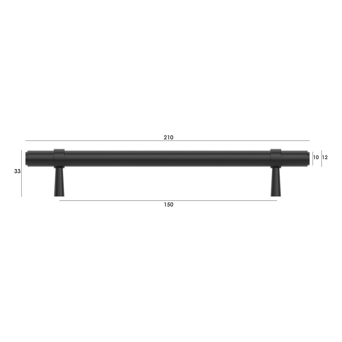Otti Astor - 160/210mm Matte Black Handle