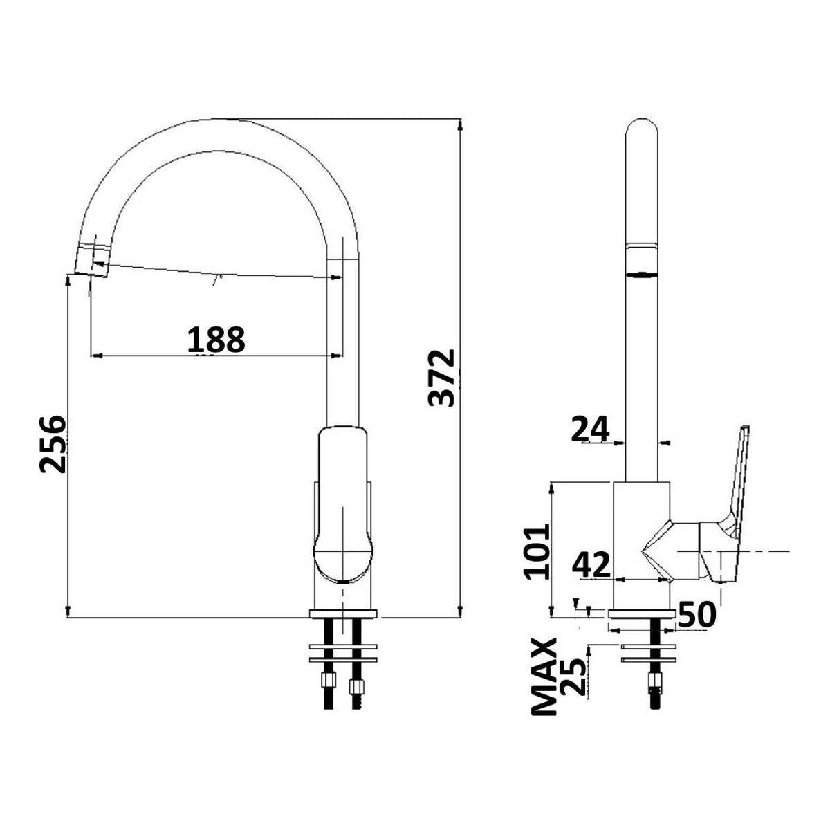 Akemi Sink Mixer Brushed Nickel
