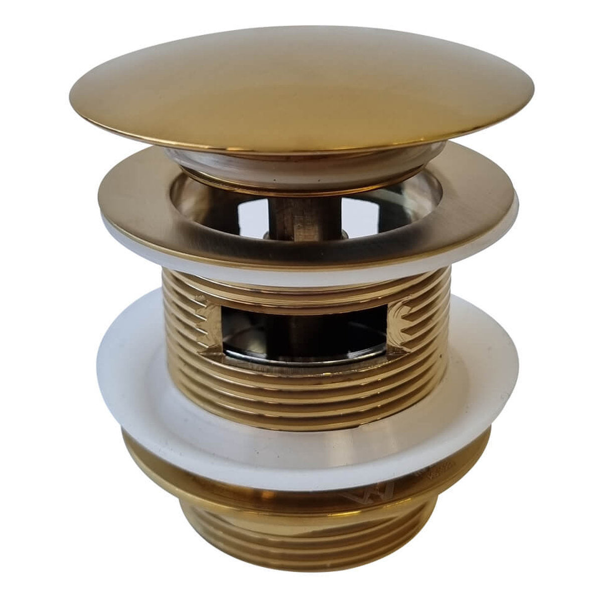 Turner Hastings 40mm Safety Pull-Out Pop-Up Bath Waste with Short Tail with Overflow - Brushed Brass