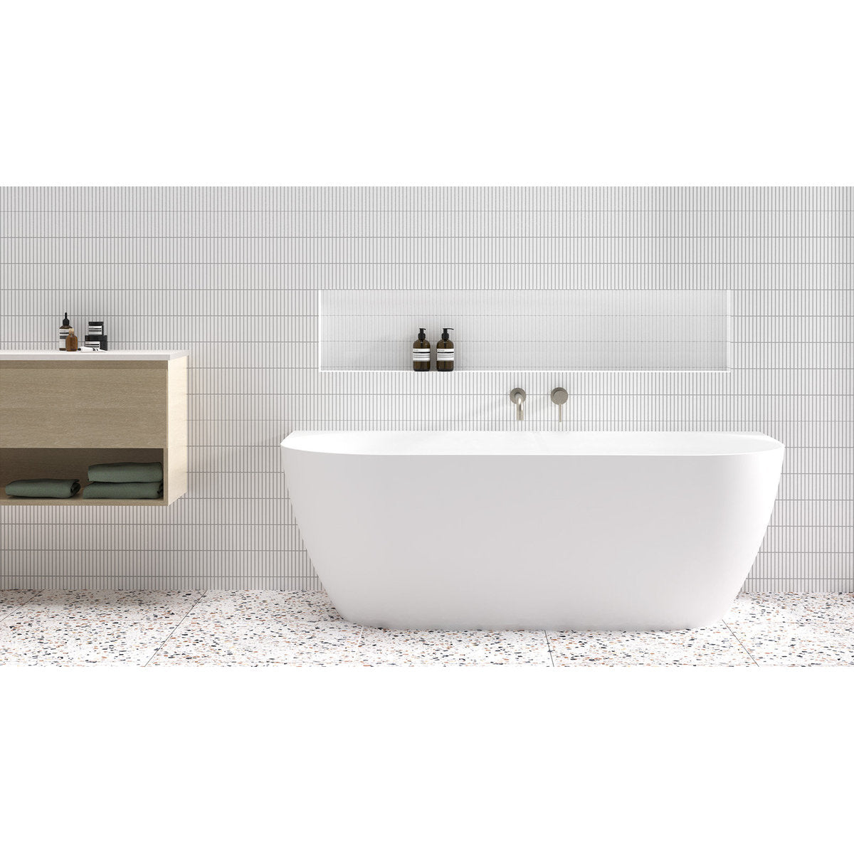 ADP Glacier Back to Wall Bath, 1700mm