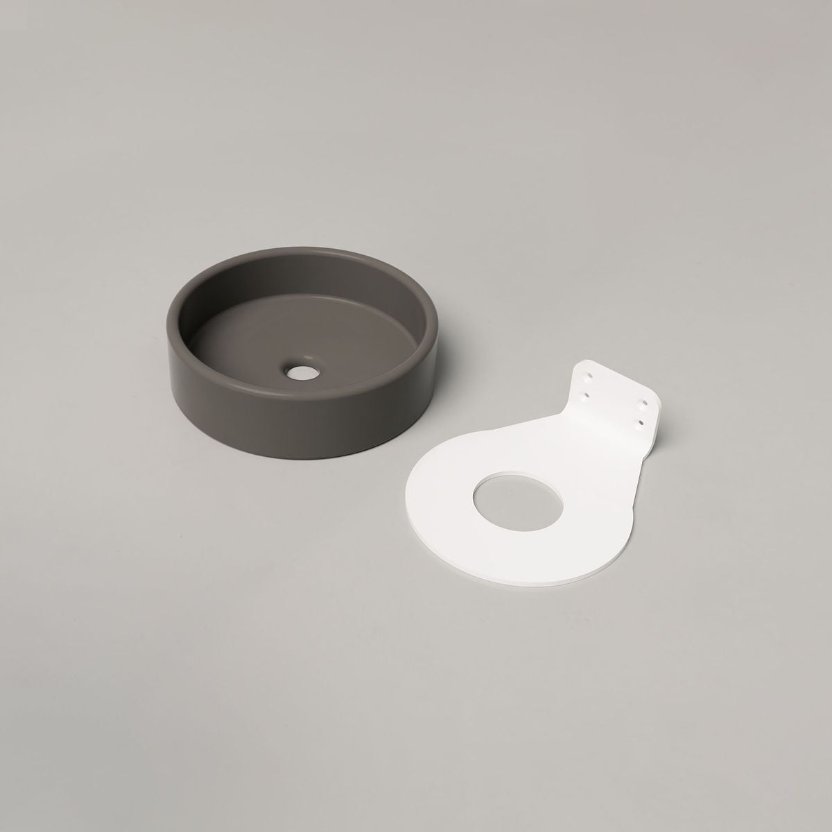 Nood Wall Mount Bowl Basin in Mid Tone Grey