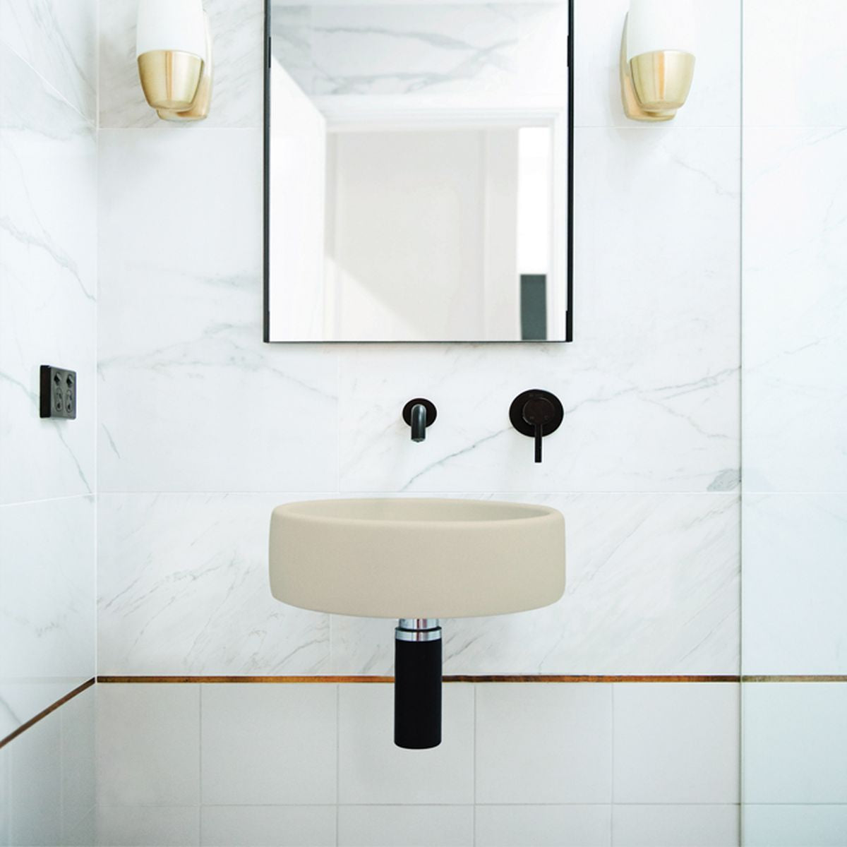 Nood Wall Mount Bowl Basin in Mushroom