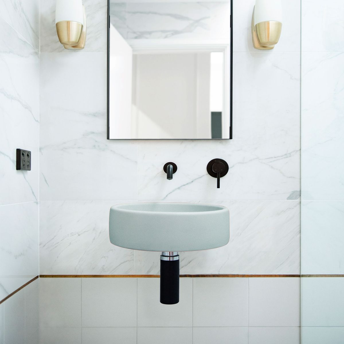 Nood Wall Mount Bowl Basin in Powder Blue