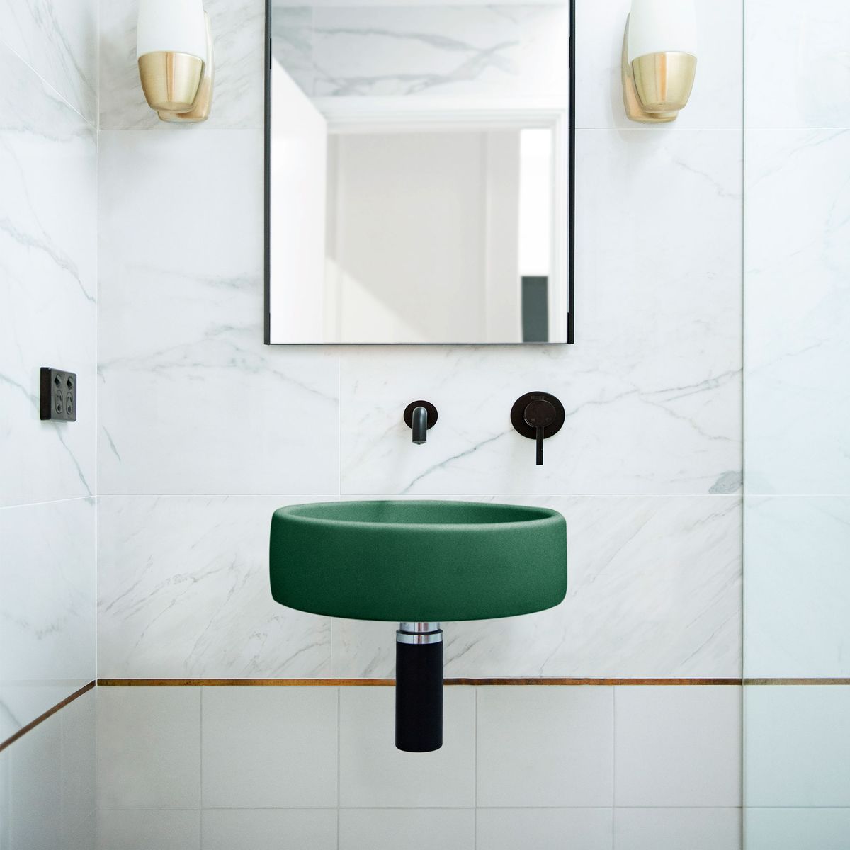 Nood Wall Mount Bowl Basin in Teal