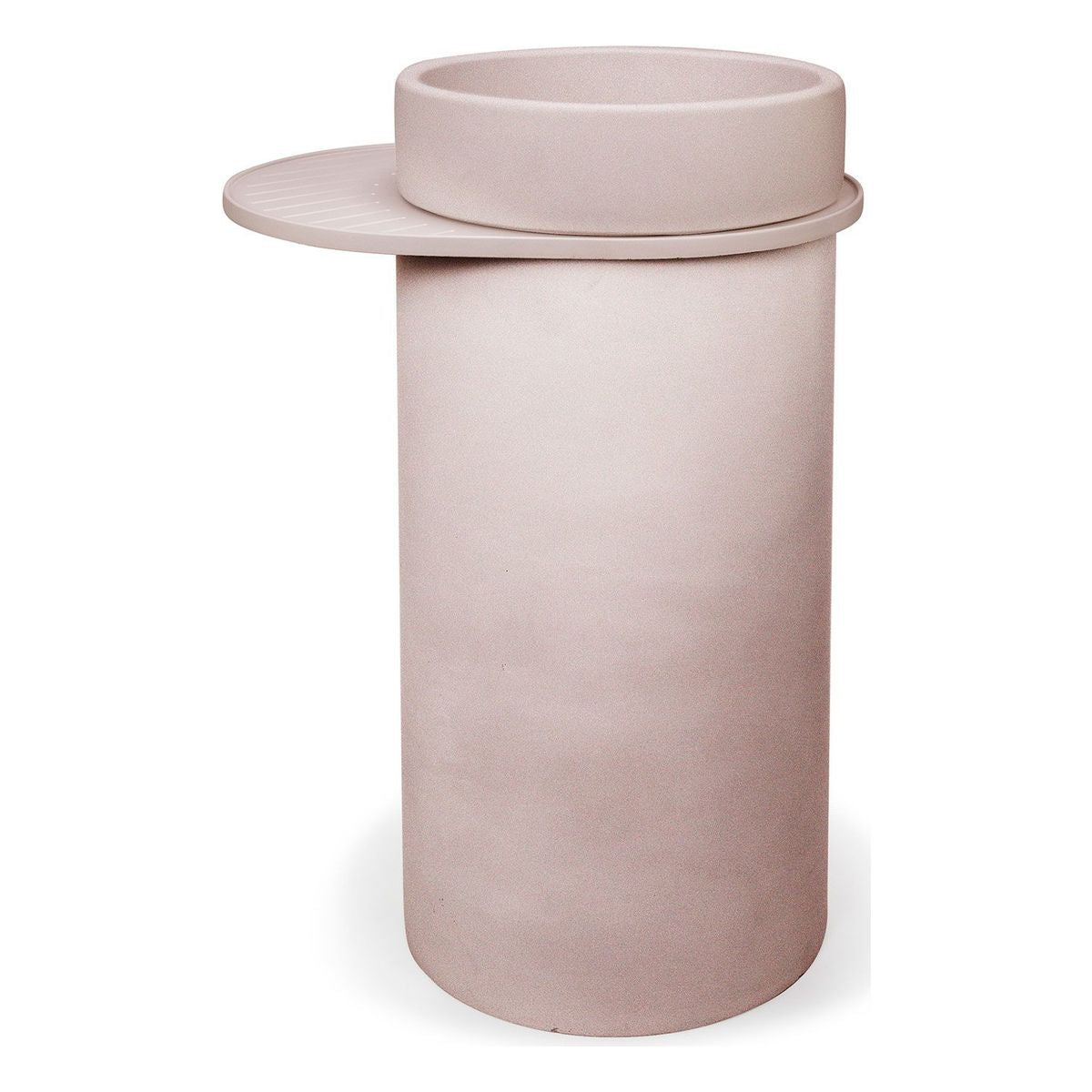 Nood Cylinder With Tray Bowl Basin in Blush Pink