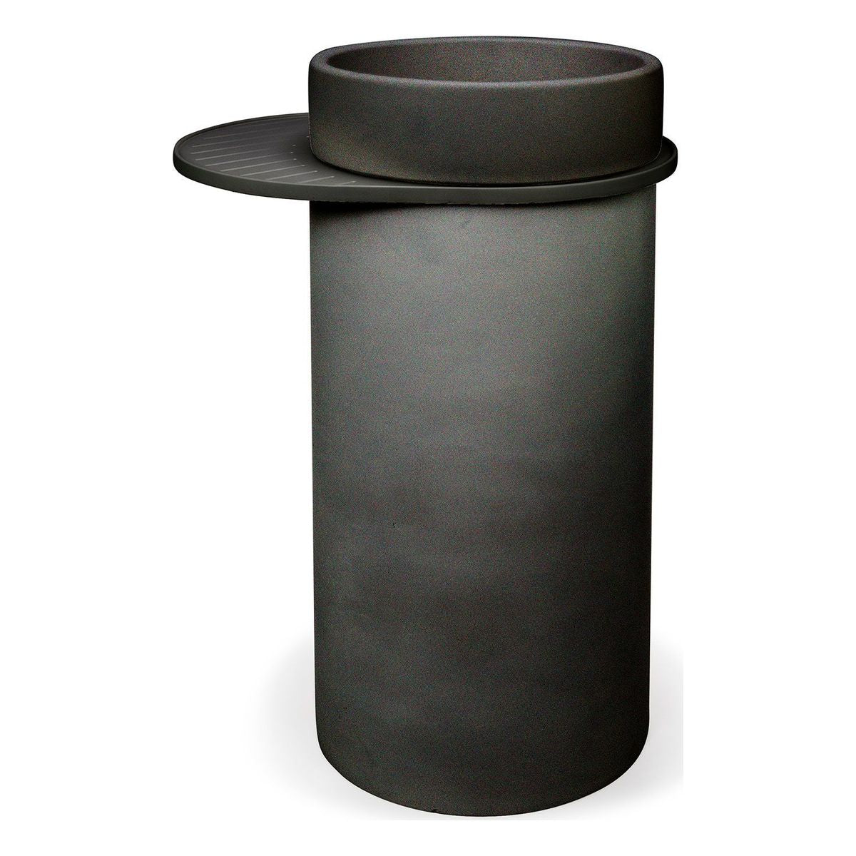 Nood Cylinder With Tray Bowl Basin in Charcoal