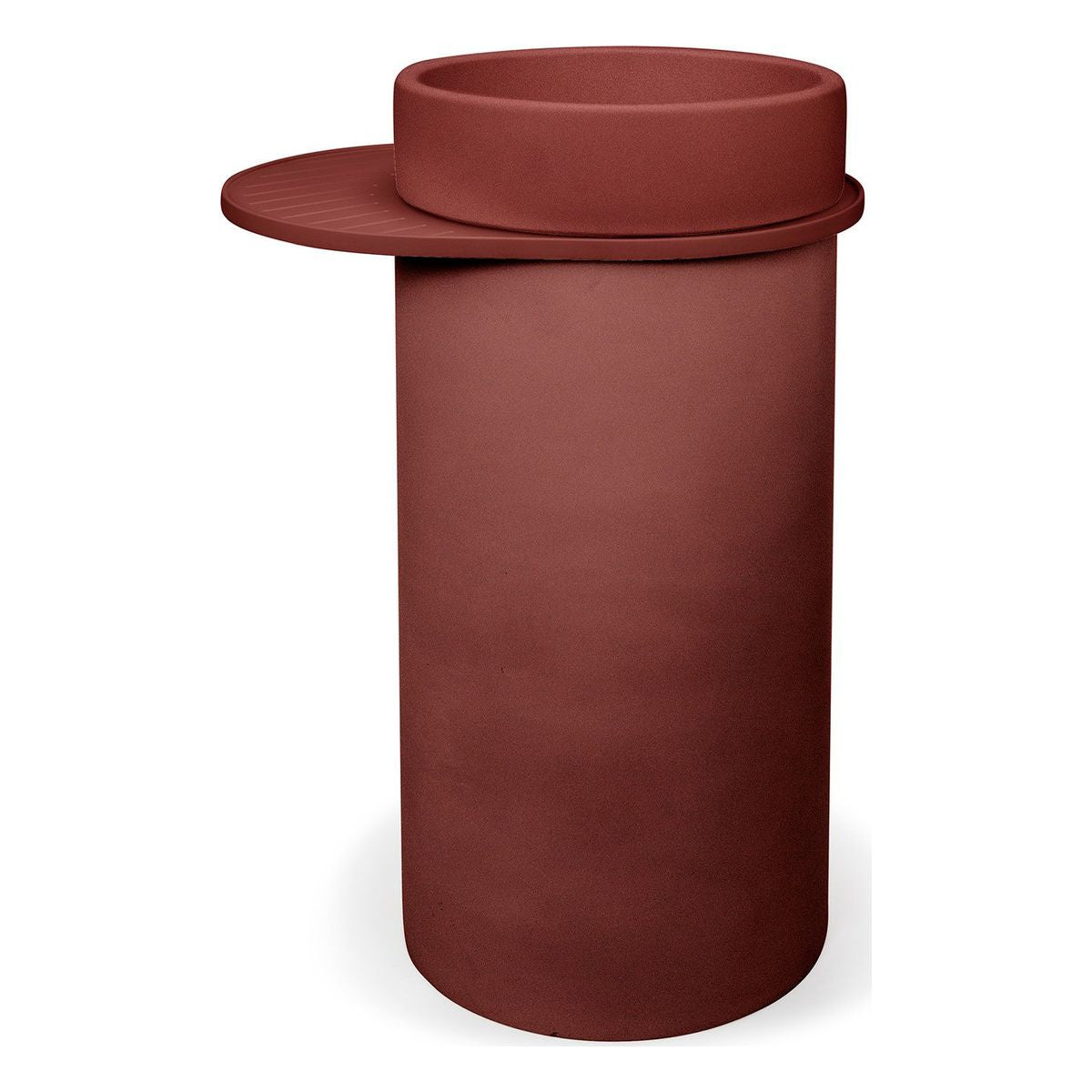 Nood Cylinder With Tray Bowl Basin in Clay