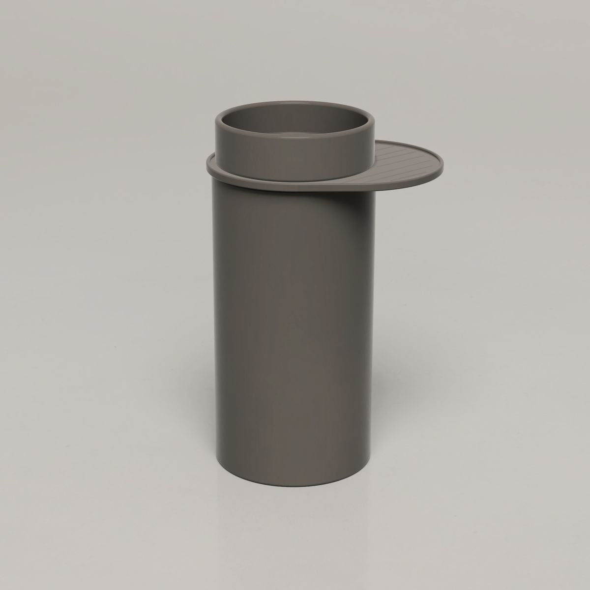 Nood Cylinder With Tray Bowl Basin in Mid Tone Grey